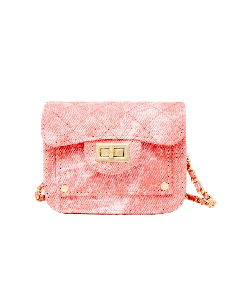 Tiny Treats + Zomi Gems Girls Tie Dye Quilted Denim Handbag, Pink