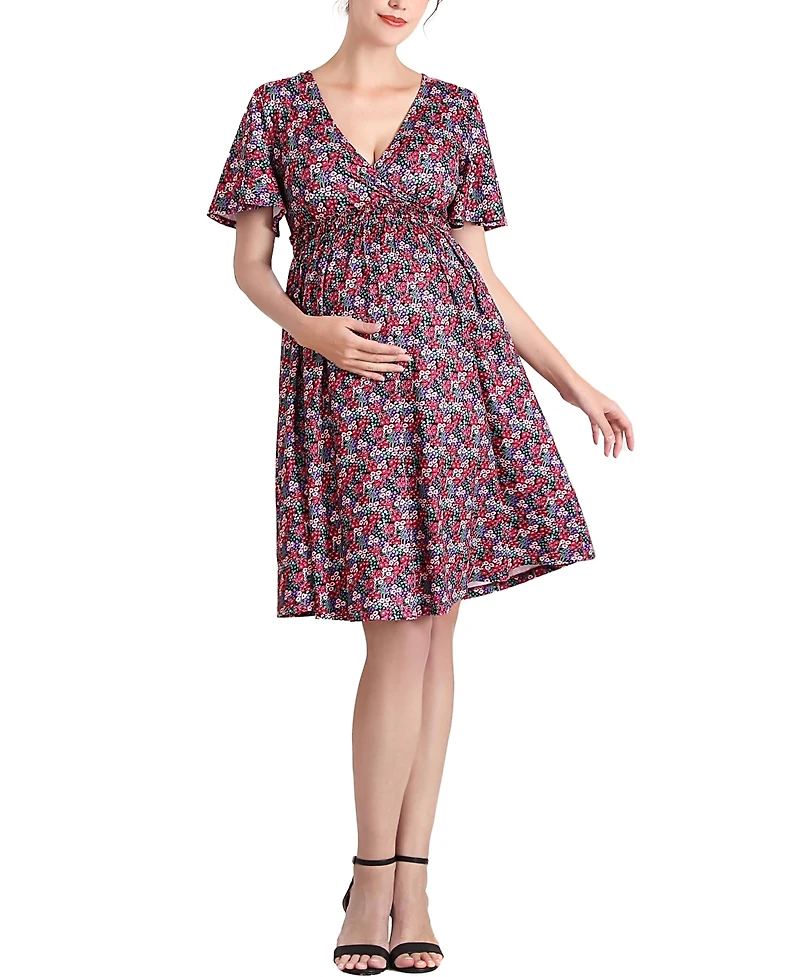 kimi + kai Maternity Evin V-Neck Nursing Dress