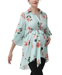 kimi + kai Maternity Belted Nursing Shirt