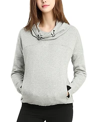 kimi + kai Maternity Cowl Neck Nursing Hoodie Sweatshirt