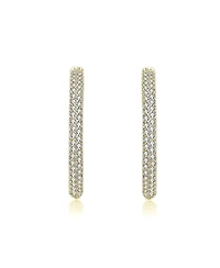 Chic Sterling Silver Cubic Zirconia Encrusted Thin Hoop Earrings