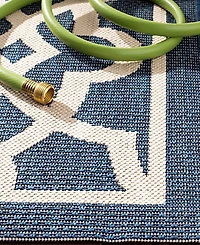 Safavieh Courtyard CY6071 Navy and Beige 5'3" x 7'7" Sisal Weave Outdoor Area Rug