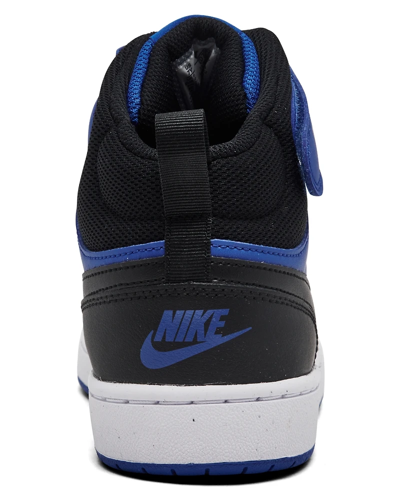 Nike Big Boys' Court Borough Mid 2 Fastening Strap Casual Sneakers from Finish Line