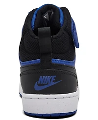 Nike Big Boys' Court Borough Mid 2 Fastening Strap Casual Sneakers from Finish Line