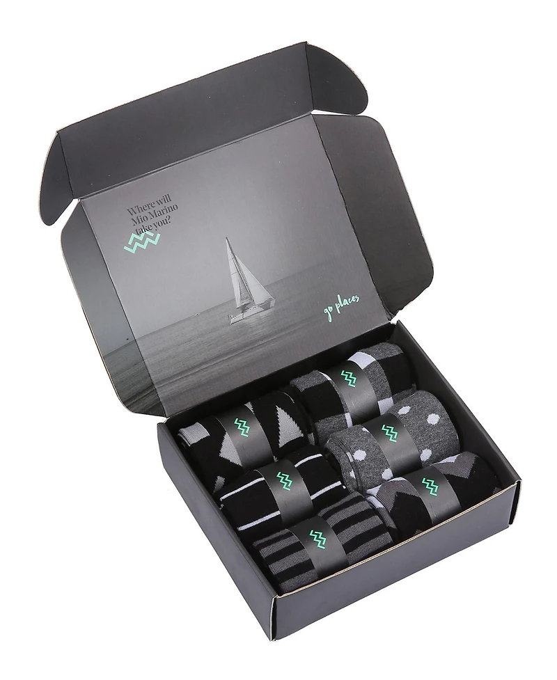 Mio Marino Men's Traditional Dress Crew Socks 6 Pack