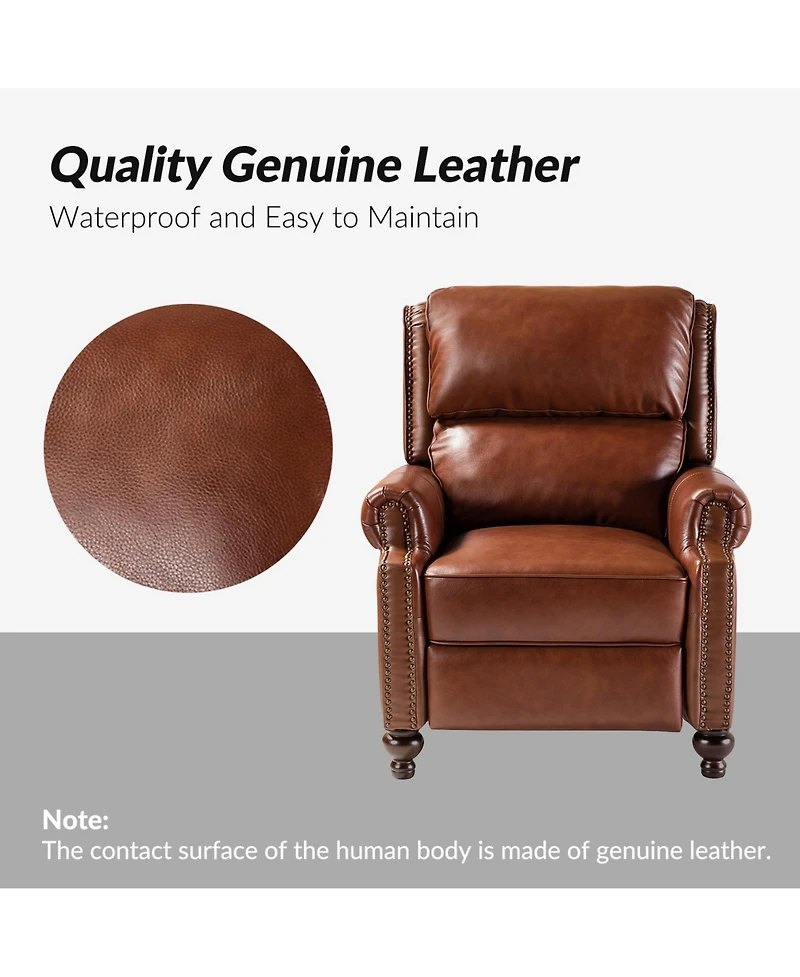 Franco Genuine Leather Manual Recliner