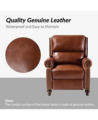 Franco Genuine Leather Manual Recliner