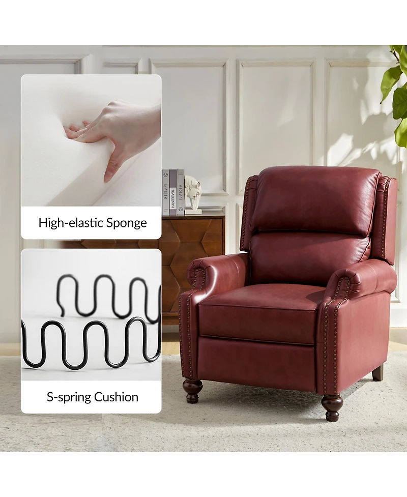 Franco Genuine Leather Manual Recliner