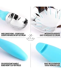 Ice Cream Scoop with Soft Easy Grip Handle and Built-in Lid Opener