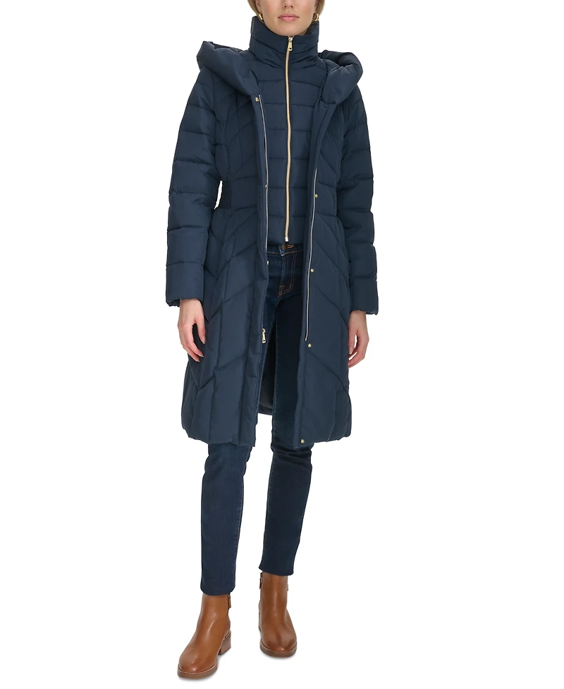 Cole Haan Women's Bibbed Hooded Puffer Coat