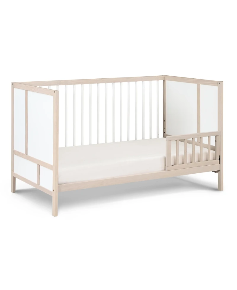 Suite Bebe Pixie Finn 3-in-1 Convertible Crib in Washed Natural/White