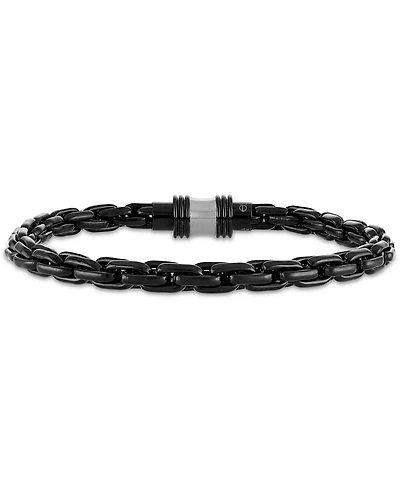 Esquire Men's Jewelry Elongated Oval Link Chain Bracelet in Stainless Steel, Created for Macy's