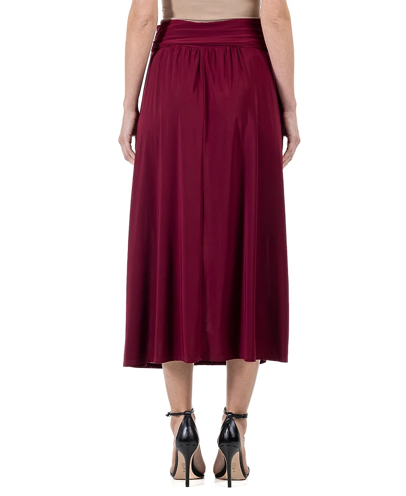 24seven Comfort Apparel Foldover Maxi Pocket Skirt