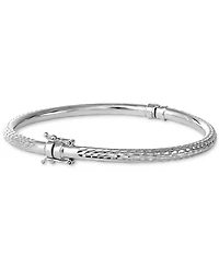 Giani Bernini 2-Pc. Set Textured Medium Hoop Earrings & Matching Bangle Bracelet in Sterling Silver, Created for Macy's