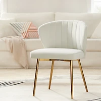 Aruna Velvet Side Chair with Metal Legs