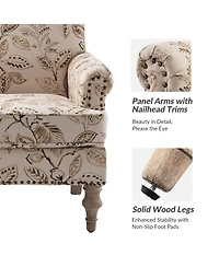 Lakeydra Farmhouse Style Armchair with Pattern Design