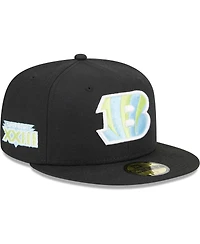 New Era Men's Black Cincinnati Bengals Multi 59fifty Fitted Hat