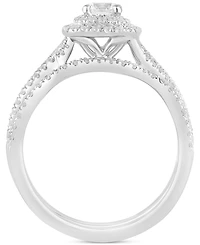 Diamond Halo Twist Bridal Set (7/8 ct. t.w.) in 14k White Gold