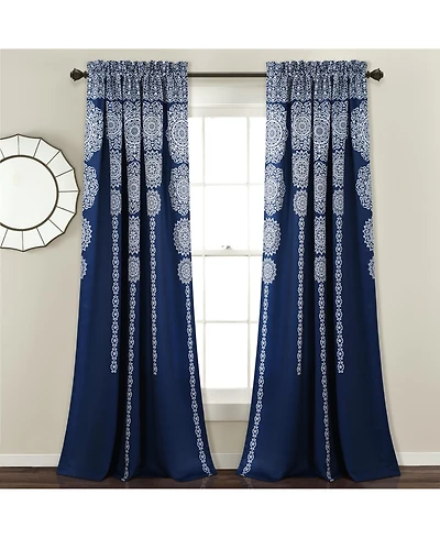 Lush Decor Stripe Medallion Light Filtering Window Curtain Panels