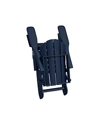 All-Weather Contoured Outdoor Poly Folding Adirondack Chair (Set of