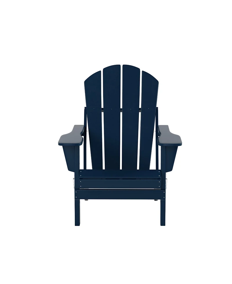 All-Weather Contoured Outdoor Poly Folding Adirondack Chair (Set of