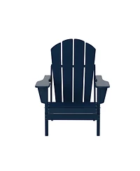 All-Weather Contoured Outdoor Poly Folding Adirondack Chair (Set of