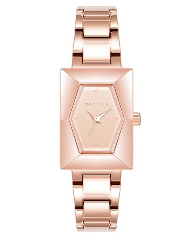 Anne Klein Women's Quartz Rose Gold-Tone Alloy Link Bracelet Watch, 20.5mm