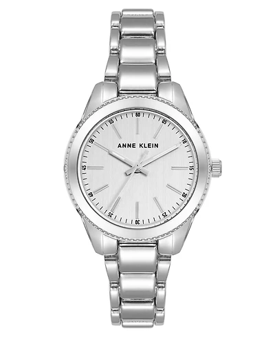 Anne Klein Women's Quartz Silver-Tone Alloy Link Bracelet Watch, 30mm