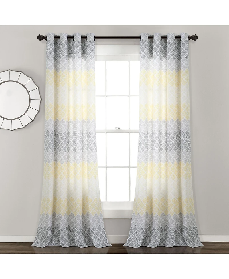 Lush Decor Medallion Ombre Window Curtain Panels
