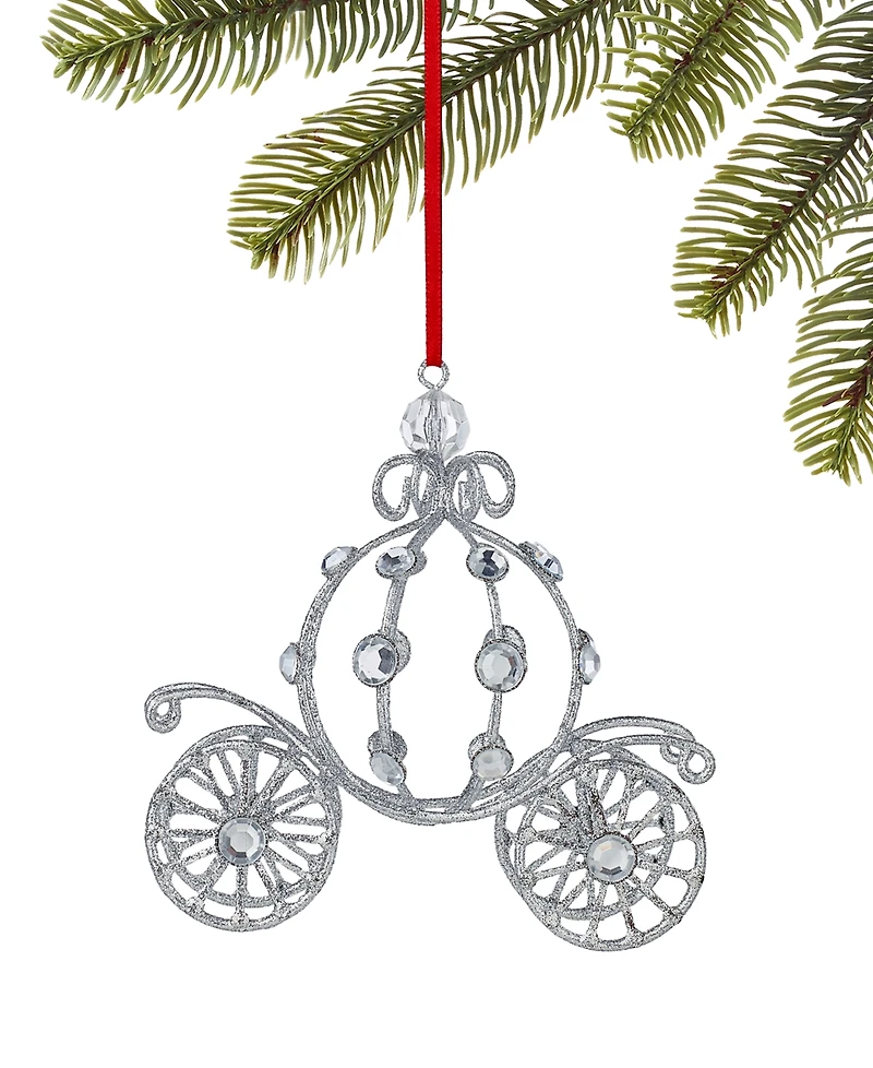 Holiday Lane Jeweled Classics Glittered Pumpkin Carriage Ornament, Exclusively at Macy's