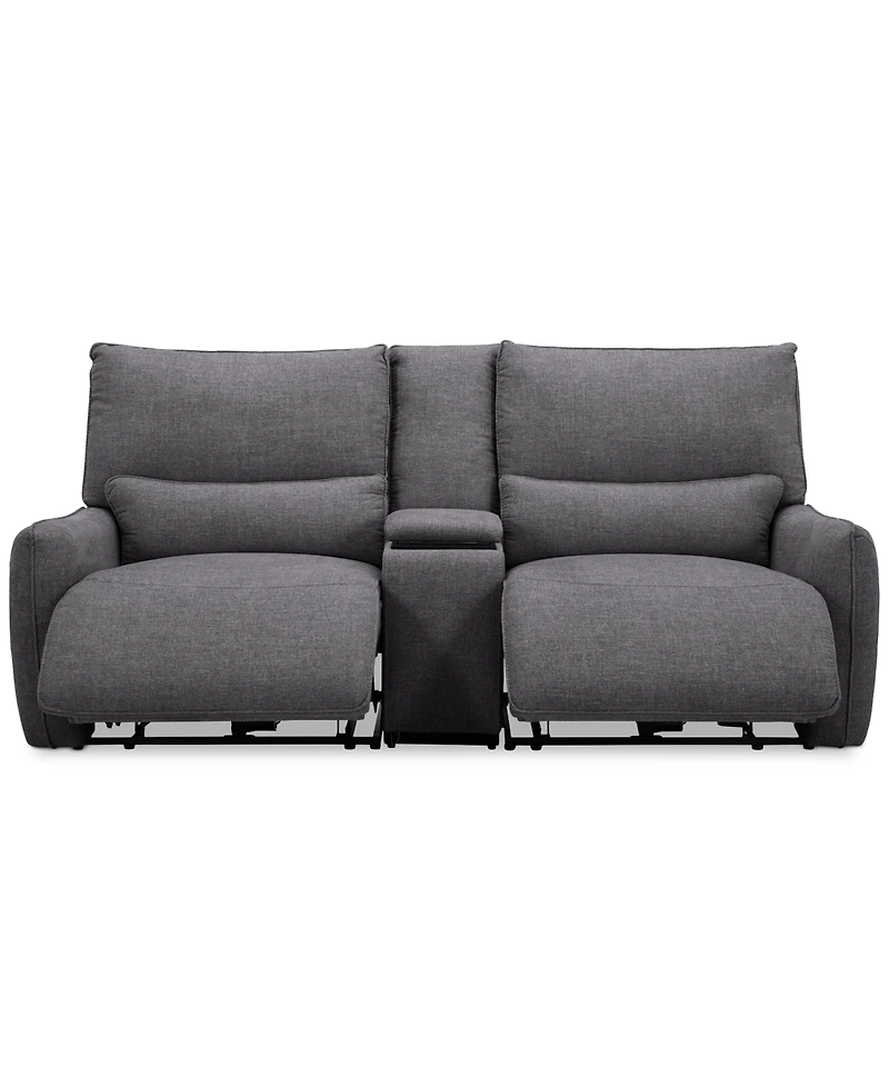 Olper 3-Pc. Fabric Zero Wall Sofa with 2 Power Recliners and 1 Console, Created for Macy's