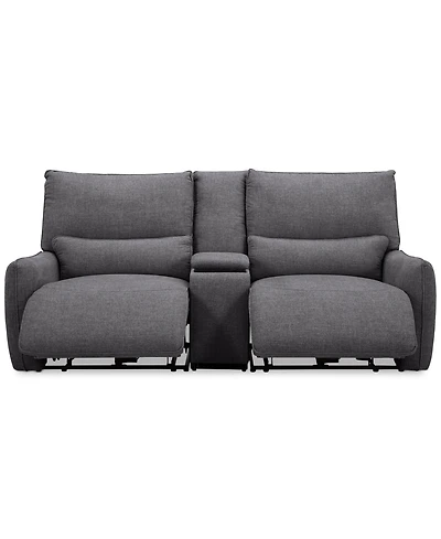 Olper 3-Pc. Fabric Zero Wall Sofa with 2 Power Recliners and 1 Console, Created for Macy's