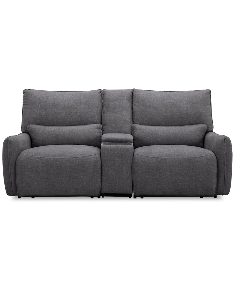 Olper 3-Pc. Fabric Zero Wall Sofa with 2 Power Recliners and 1 Console, Created for Macy's