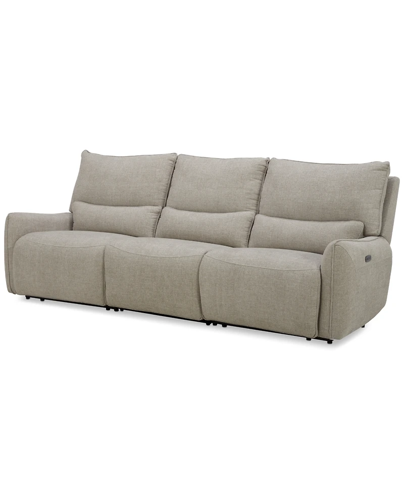 Olper 3-Pc. Fabric Zero Wall Sofa with 2 Power Recliners Chairs, Created for Macy's
