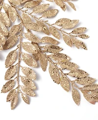 Holiday Lane Blessed Gold Sparkly Leaf Pick Ornament, Exclusively at Macy's