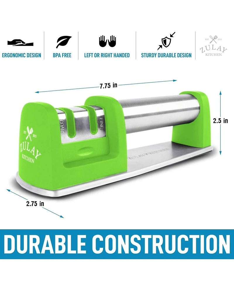 Premium Quality Knife Sharpener for Straight and Serrated Knives Stainless Steel Ceramic Tungsten