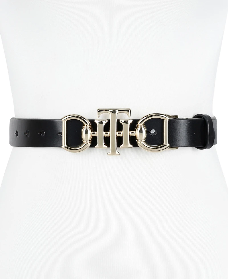 Tommy Hilfiger Women's Skinny Double Ended Horsebit Buckle Dress Casual Belt