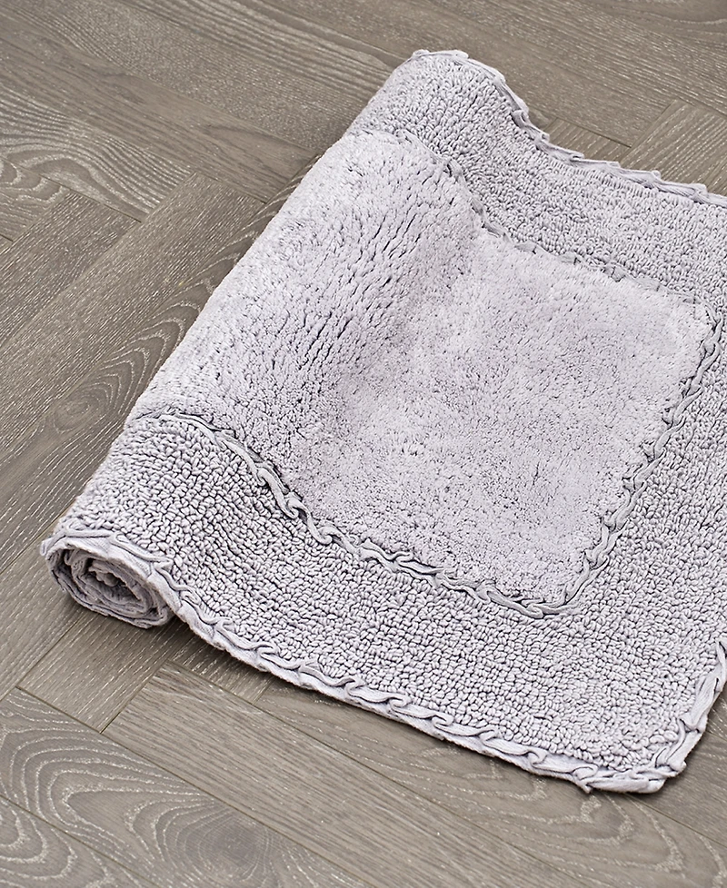 Laura Ashley Ruffled Cotton Bath Rug, 20" x 34"