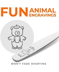 Kids and Toddler Cutlery Set Designed For Self Feeding - 4 Piece Fork