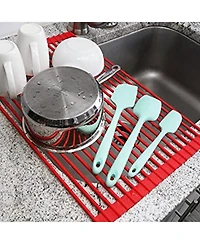 Multipurpose Heavy Duty Silicone Roll Up Sink Drying Rack Large