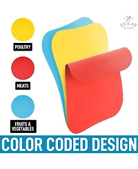 Non-Slip Flexible Cutting Board Set - Dishwasher Friendly Mats For Cooking of 3