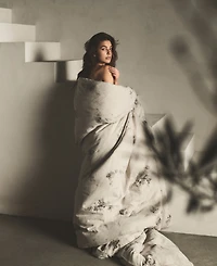 Calvin Klein Aquarelle Floral Cotton Melange Gauze 3 Piece Comforter Set