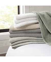 Haryana Luxury Waffle Weave Cotton Bed Blanket, Queen 90x90 in. (Color Options), Warm Blanket for Bedrooms