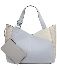 Calvin Klein Zoe Large Colorblock Monogram Tote
