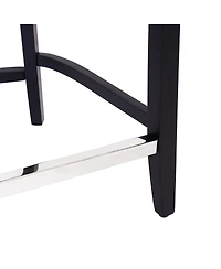 24" Linen Fabric Tufted Buttons Upholstered Wingback Counter Stool