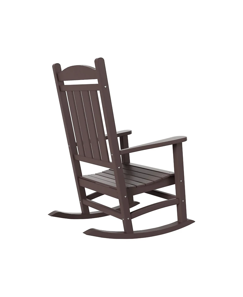 All-Weather Outdoor Patio Poly Classic Porch Rocking Chair (Set of 2)