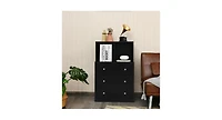 Slickblue 3 Drawer Dresser with Cubbies Storage Chest for Bedroom Living Room