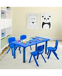 Slickblue Kids Plastic Rectangular Learn and Play Table