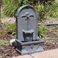 Sunnydaze Decor 28-Inch Outdoor French-Inspired Flat Back Water Fountain - Glass Fiber Reinforced Concrete Construction