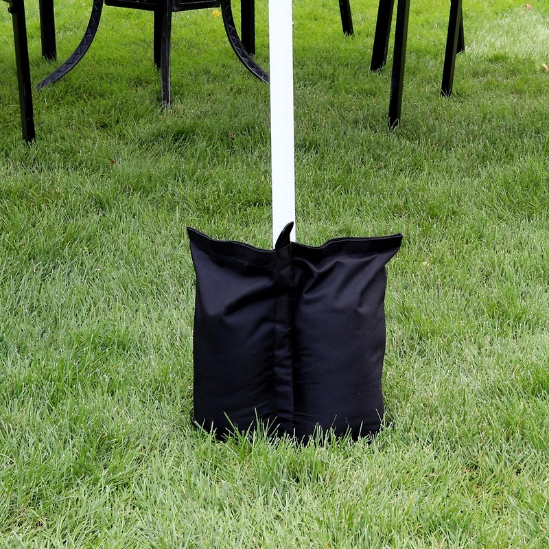 Sunnydaze Decor Polyester Sandbag Canopy Weights - Fillable Canopy Anchors - Easy to Attach - Set of 4 - Black